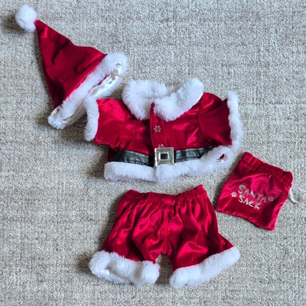 Build-A-Bear Red Santa Outfit with Hat and Sack